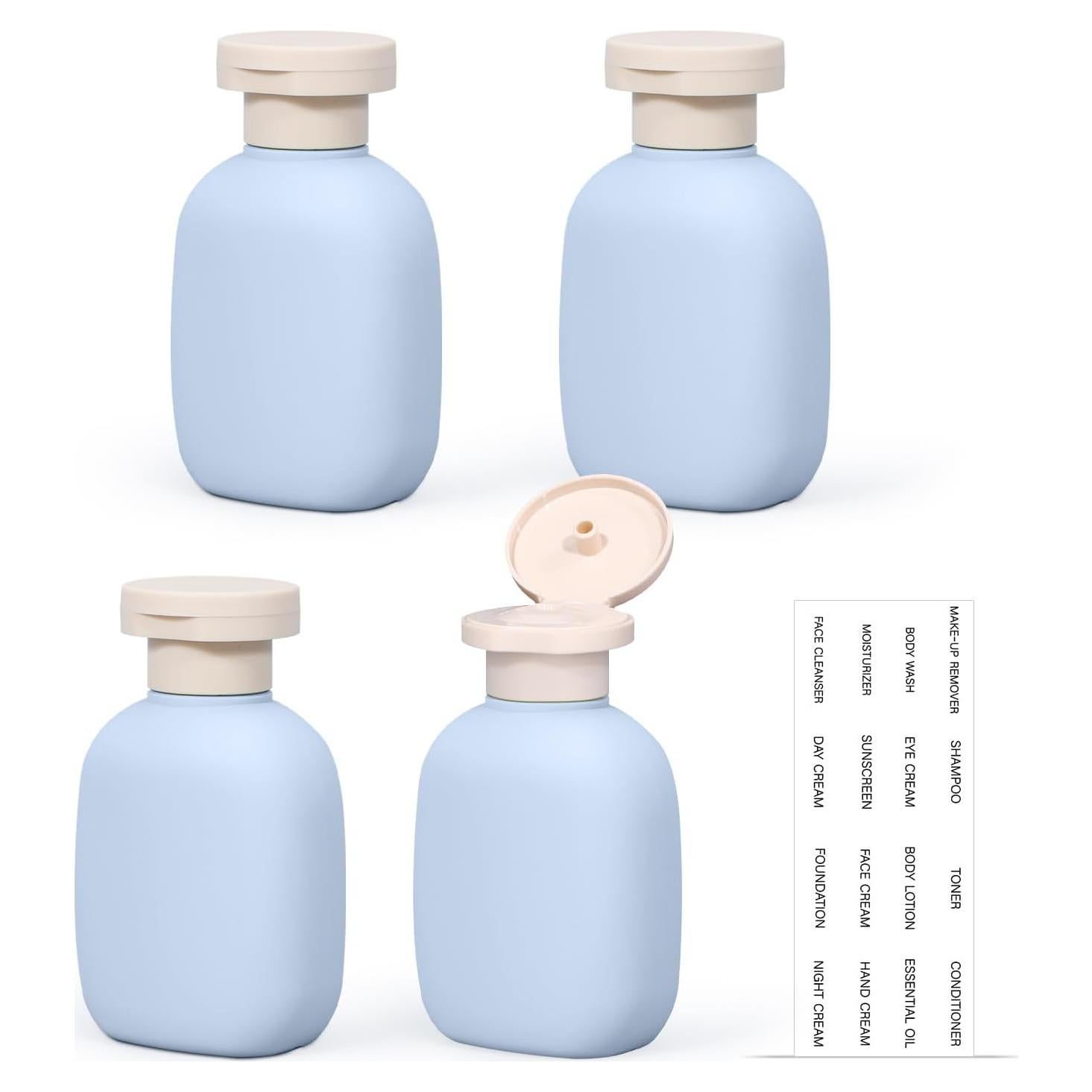 Botellas de Viaje 3.4 oz UMETASS Azul a Prueba de Fugas - 4 Piezas