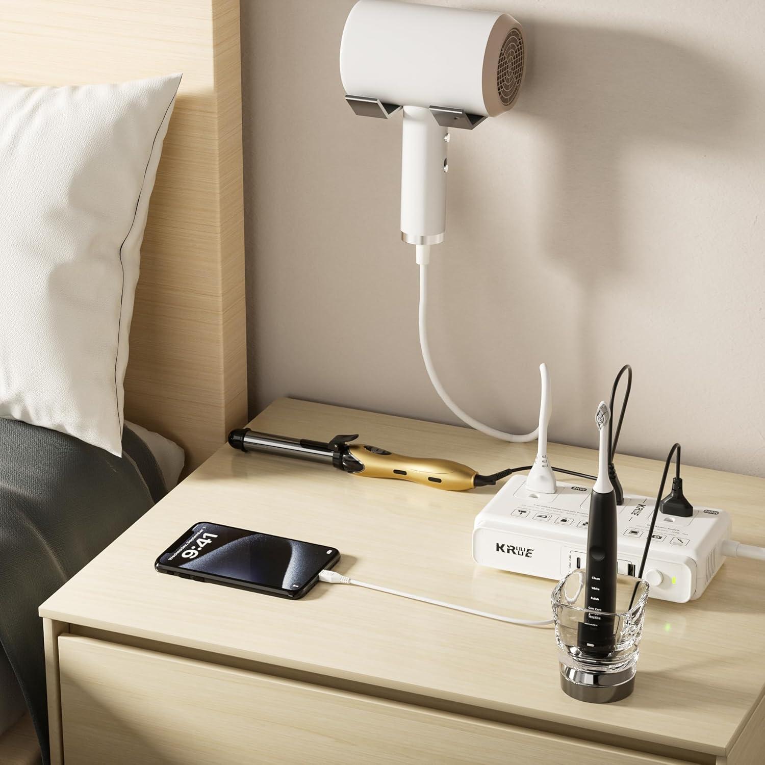 Convertidor de Voltaje 220V a 110V Kruuue 2000W con USB