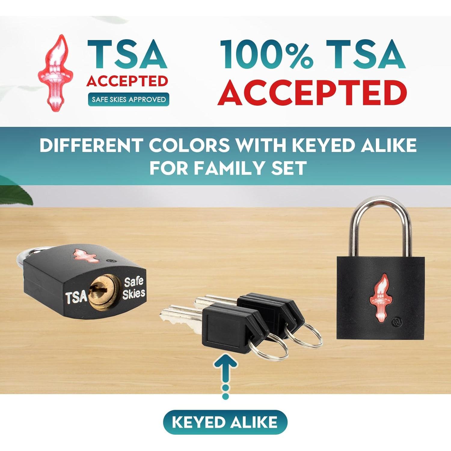 Paquete de 12 cerraduras TSA de equipaje Dwoyow - 414g