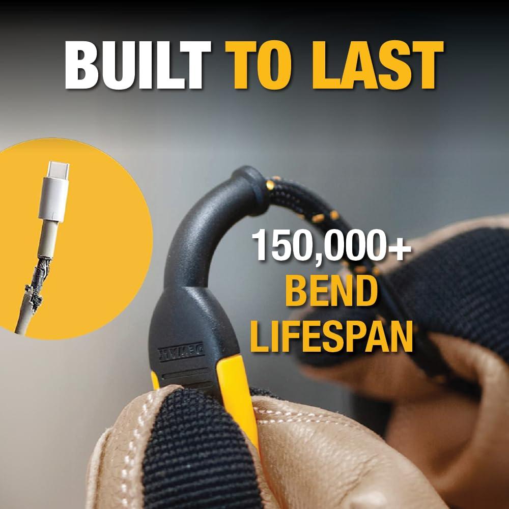 Cable USB a Lightning DEWALT 1.83m Alta Resistencia MFi