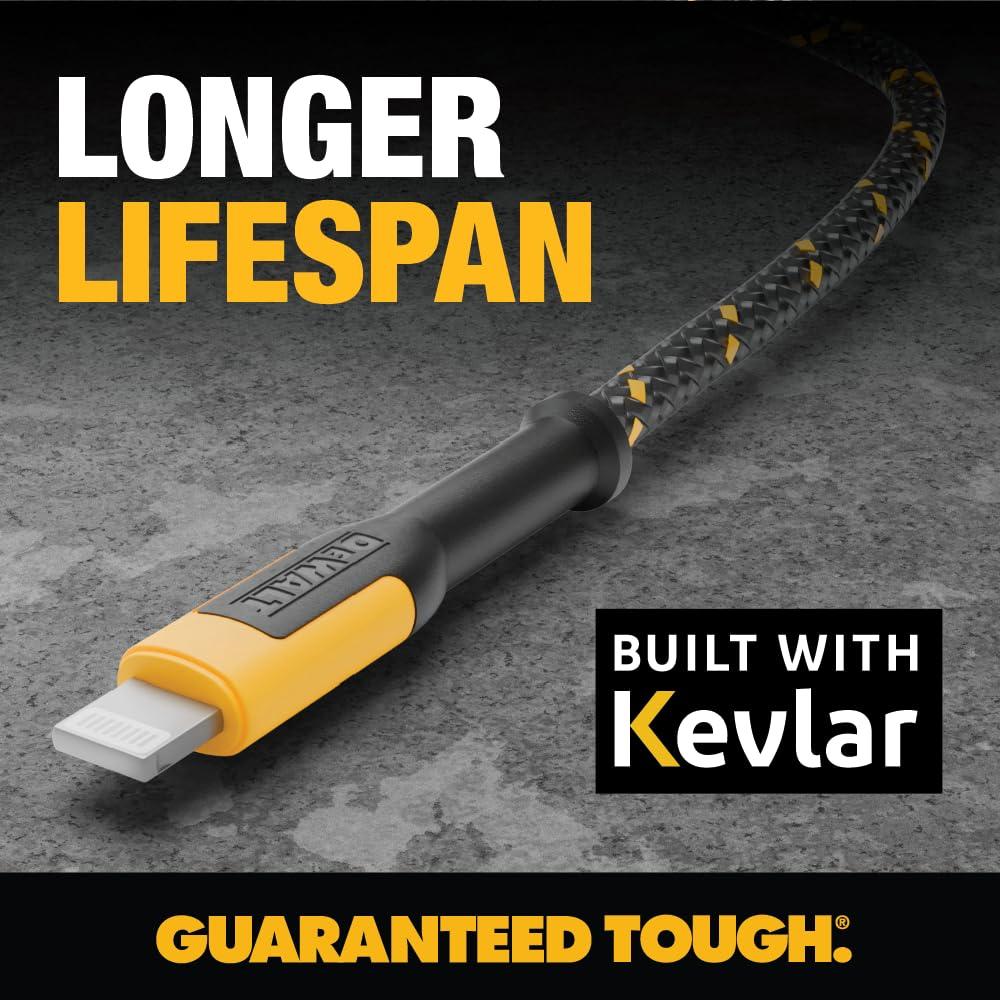Cable USB A a Lightning DEWALT 121.6 cm reforzado