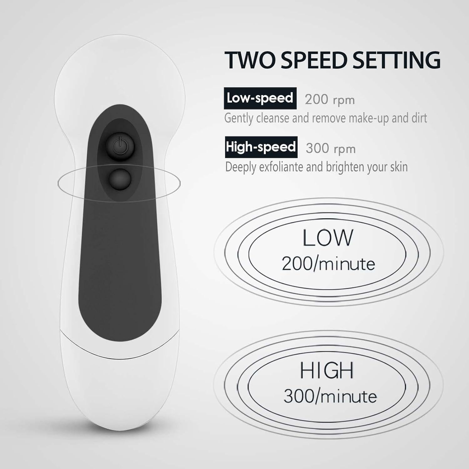 Cepillo Limpiador Facial Eléctrico CLSEVXY con 5 Cabezas