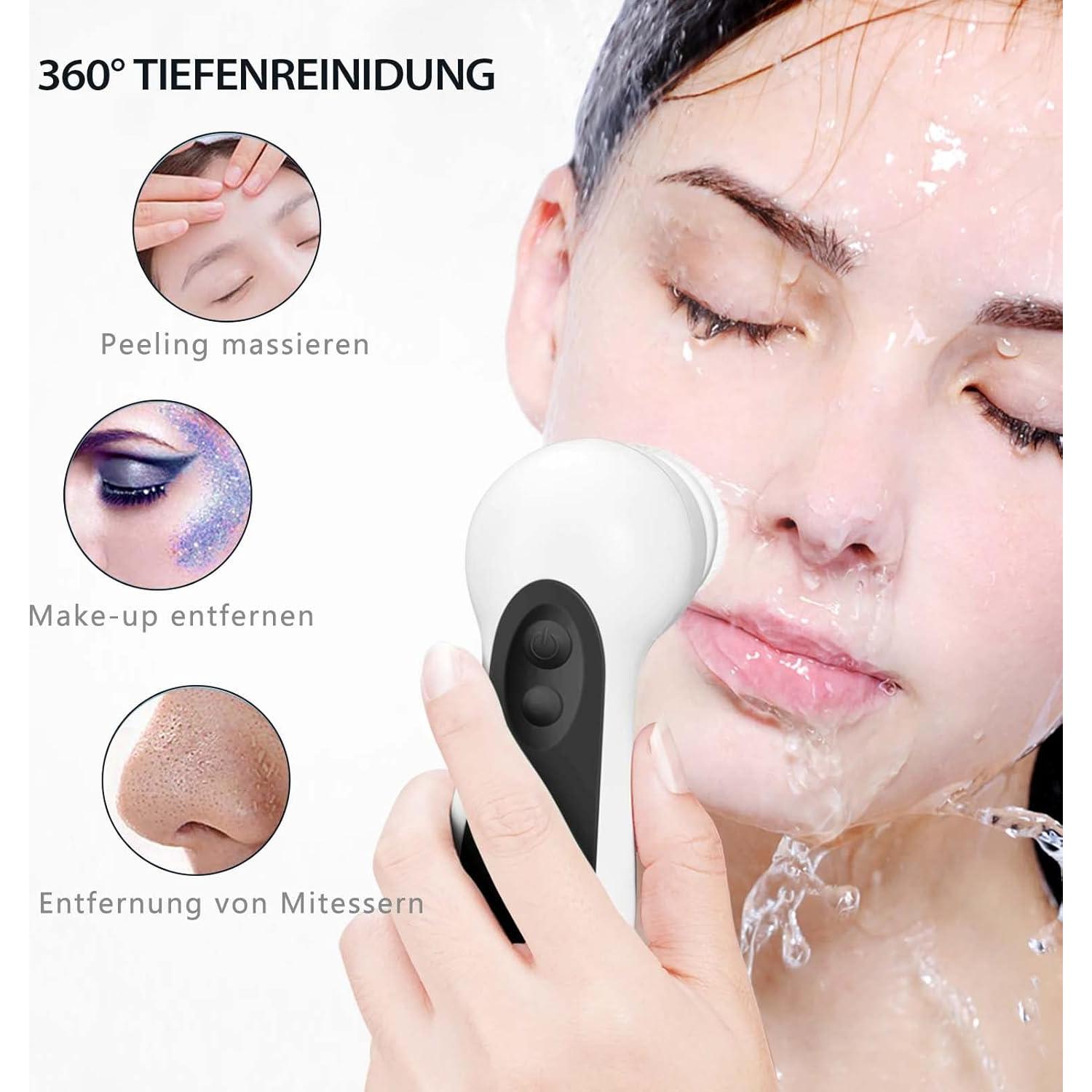 Cepillo Limpiador Facial Eléctrico CLSEVXY con 5 Cabezas