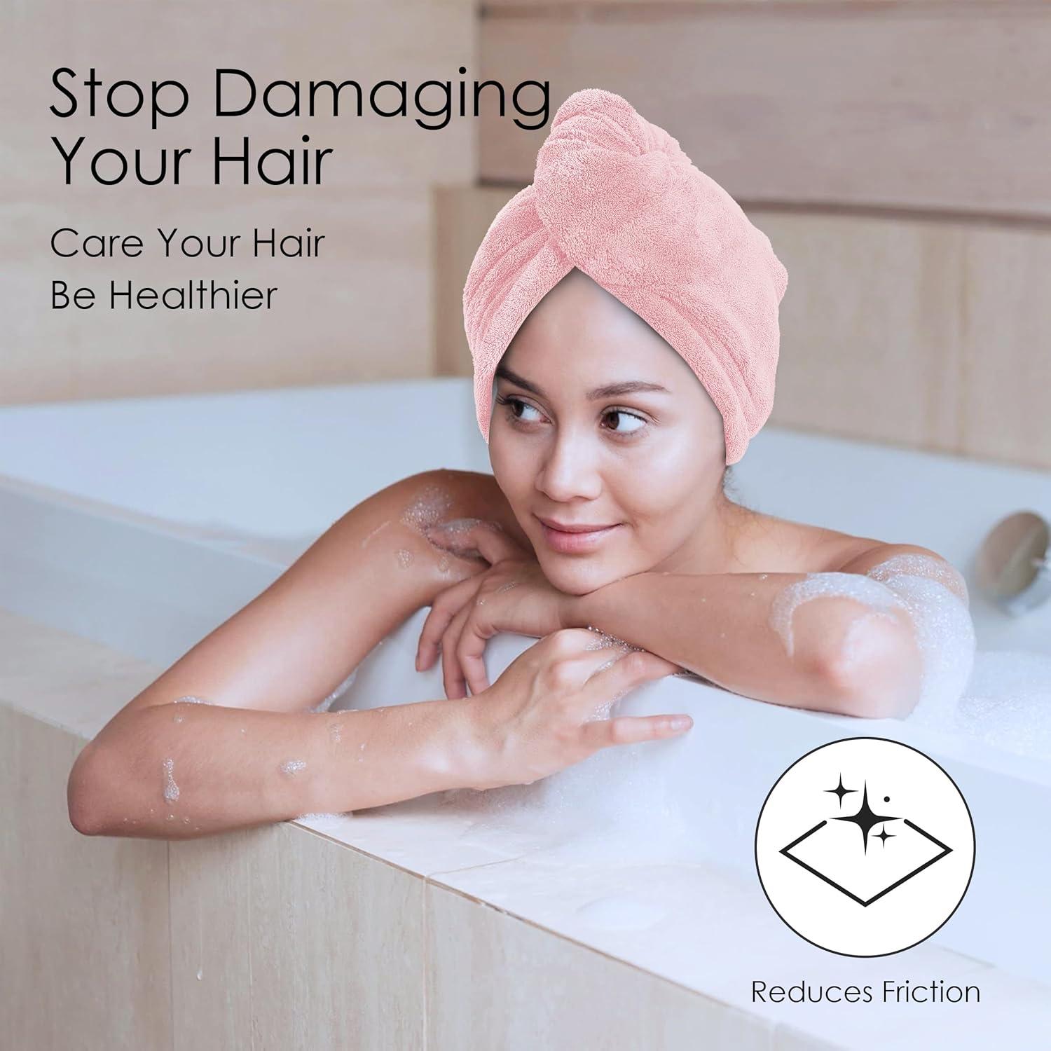 Toallas de Microfibra para Cabello TENSTARS - 5 Piezas 28x71 cm