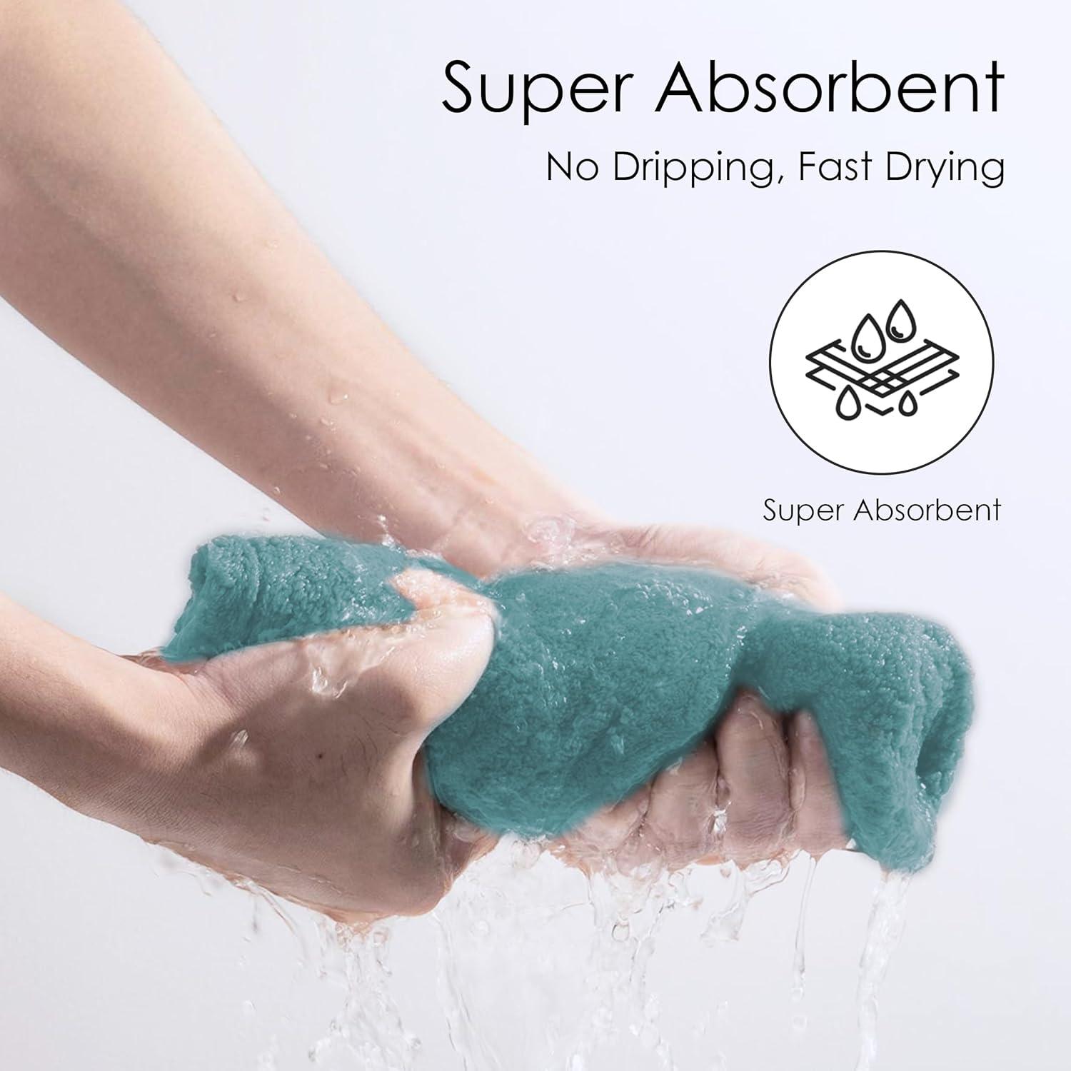 Toallas de Microfibra para Cabello TENSTARS - 5 Piezas 28x71 cm