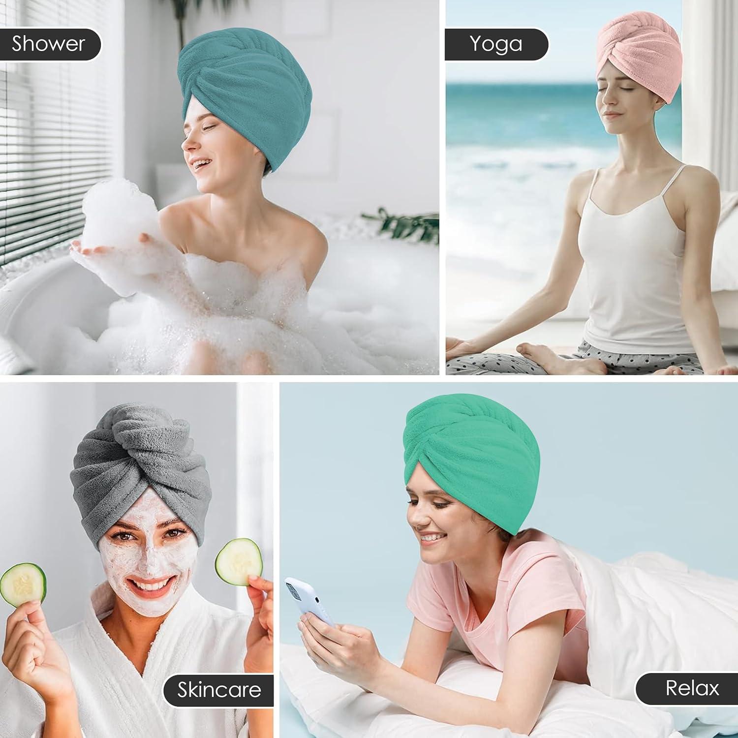 Toallas de Microfibra para Cabello TENSTARS - 5 Piezas 28x71 cm