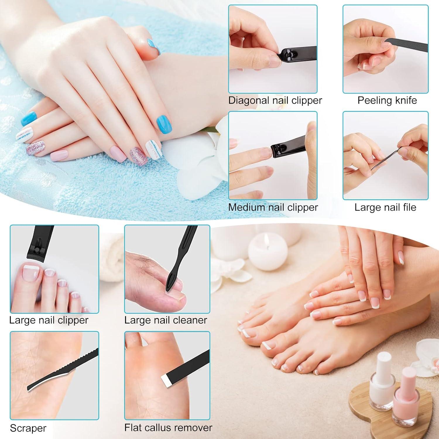 Kit de Manicura y Pedicura QLNE 25 Piezas Acero Inoxidable