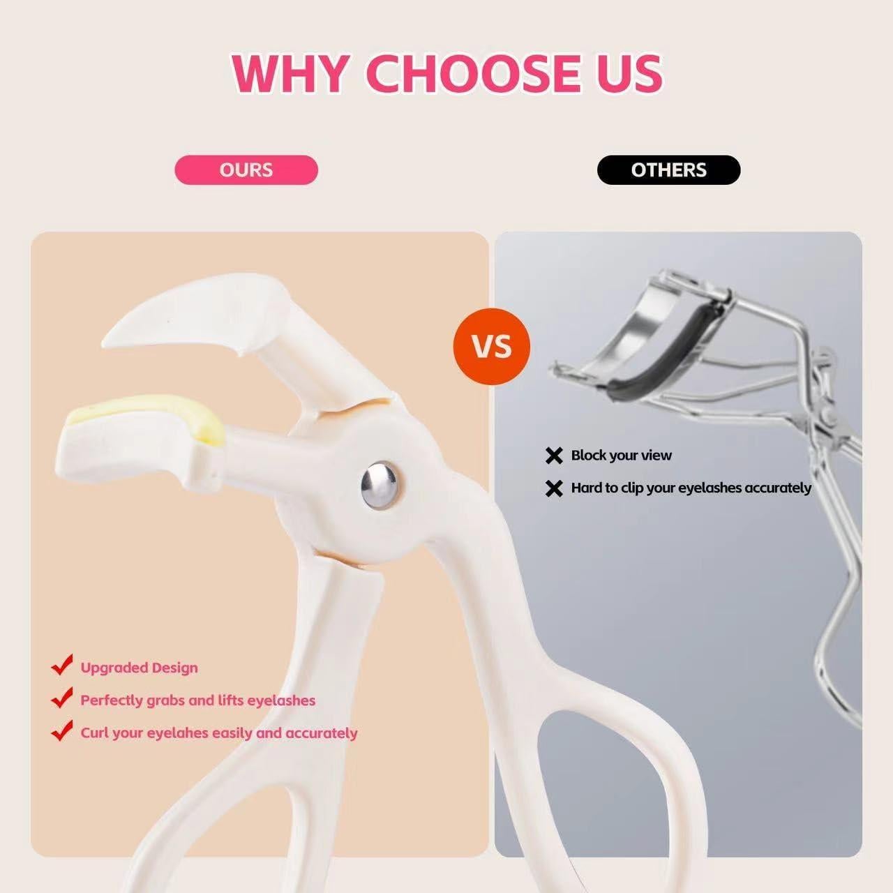 Rizador de Pestañas MZLUWM 360° con Almohadillas de Silicona