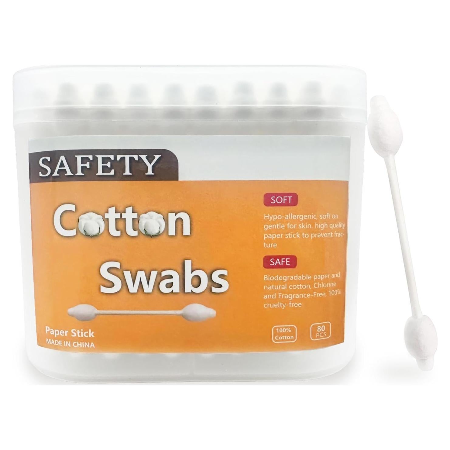 Bastoncillos de Algodón Biodegradables 160pcs - Seguridad Bebés