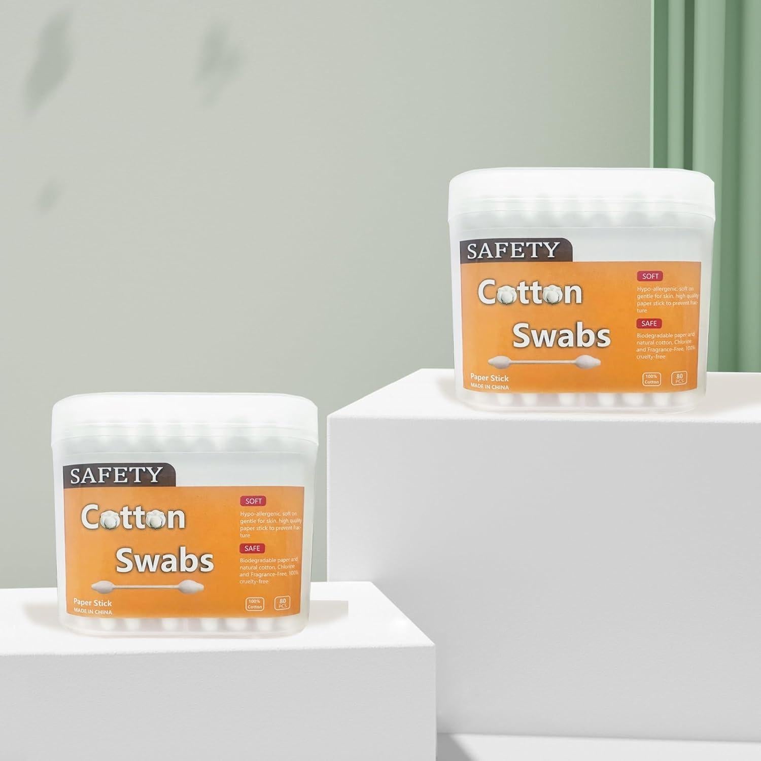 Bastoncillos de Algodón Biodegradables 160pcs - Seguridad Bebés