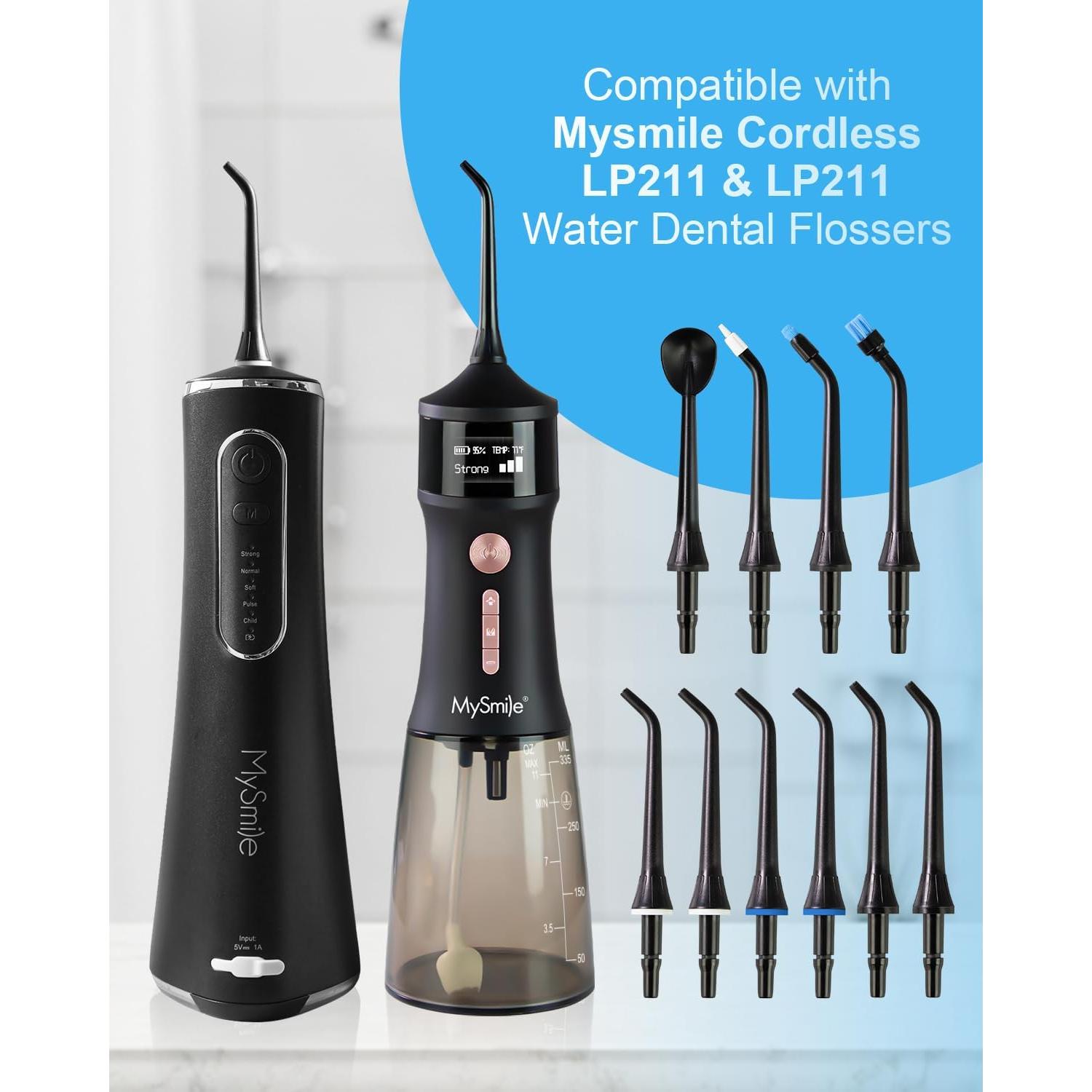 Juego de Puntas de Repuesto MySmile para Irrigador Dental 10 Pcs