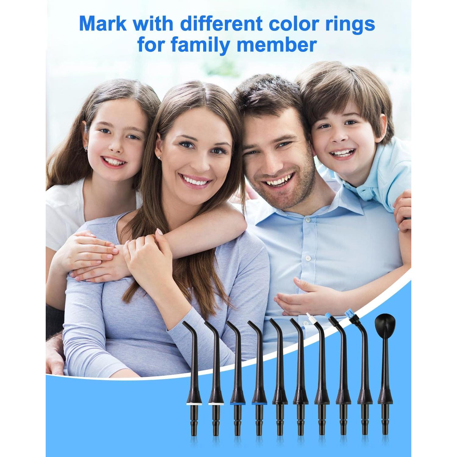 Juego de Puntas de Repuesto MySmile para Irrigador Dental 10 Pcs