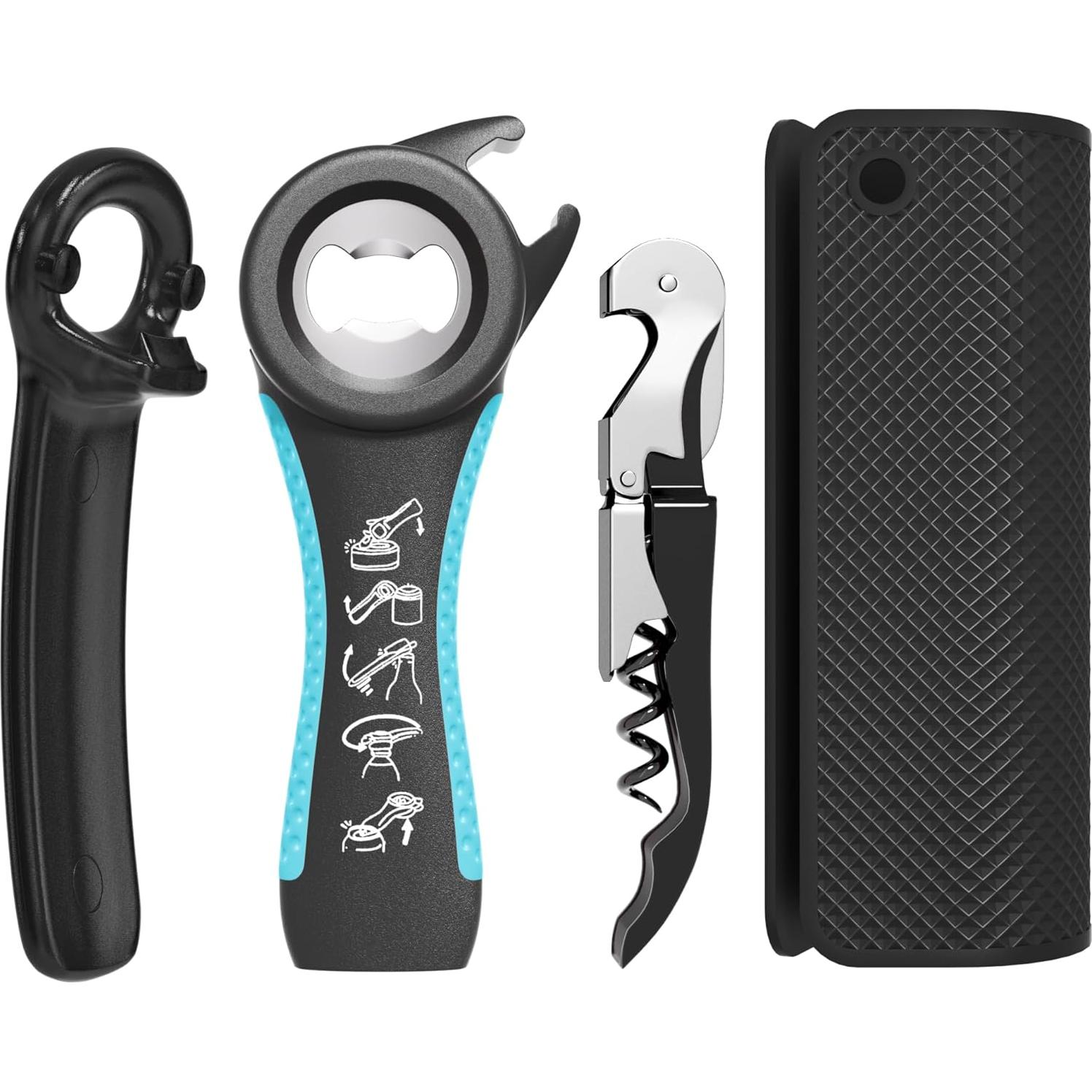 Abridor de Tarros Multifuncional Readaeer para Artritis - Negro