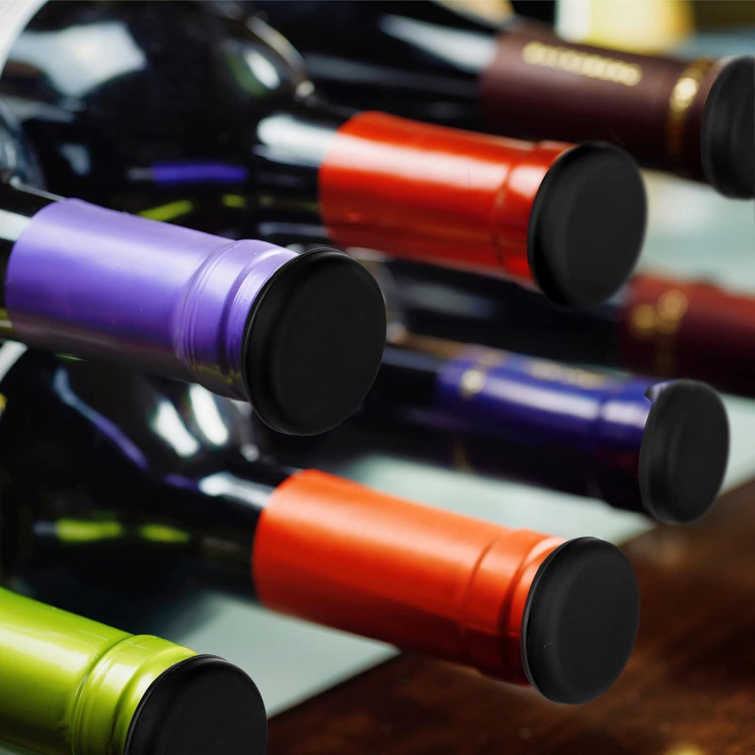 8 Tapones de Vino Silicona Yookeer Color Negro para Botellas