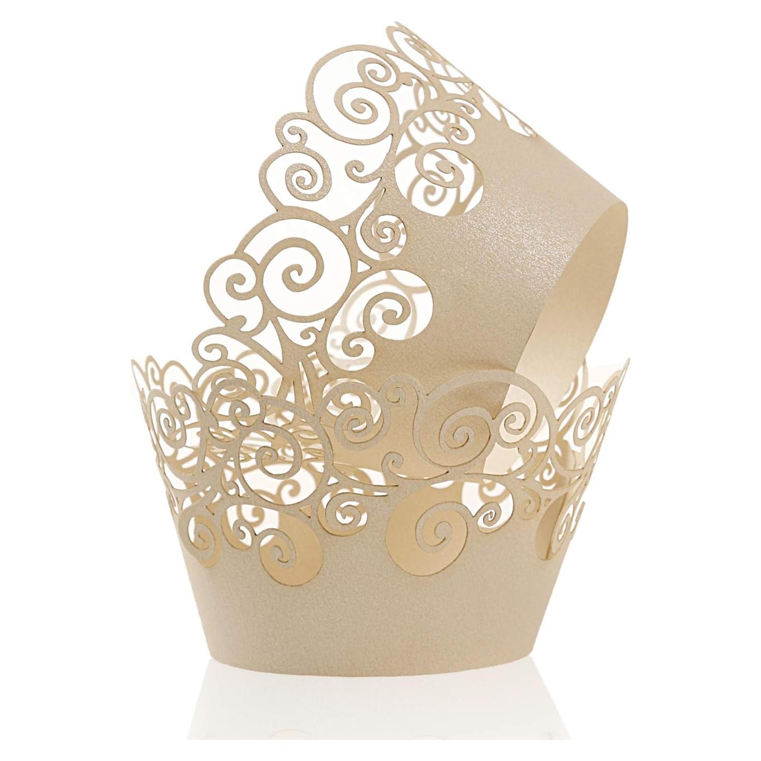 Fundas para Cupcakes KPOSIYA 50 Pzas Beige Decorativas