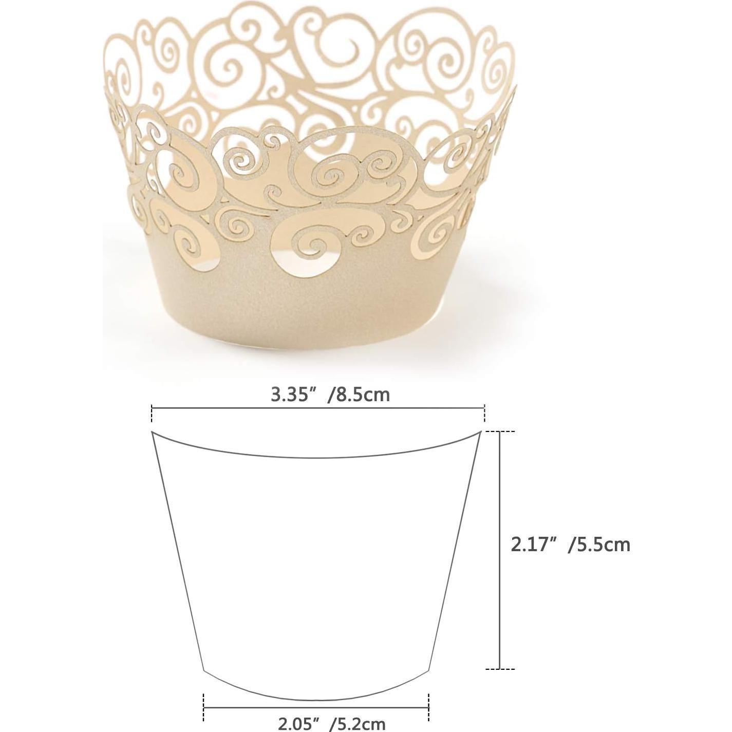 Fundas para Cupcakes KPOSIYA 50 Pzas Beige Decorativas