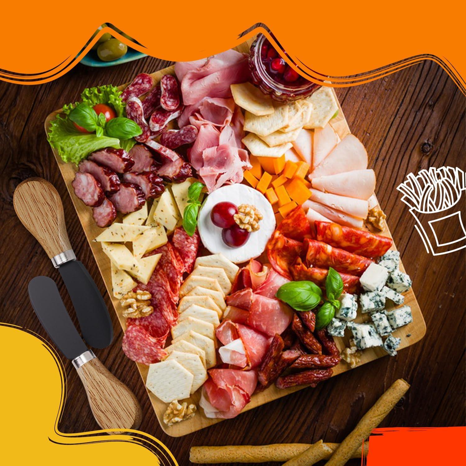 Juego de 4 Cuchillos Espátula para Mantequilla Mlurcu - Acero Inoxidable y Madera de Acacia