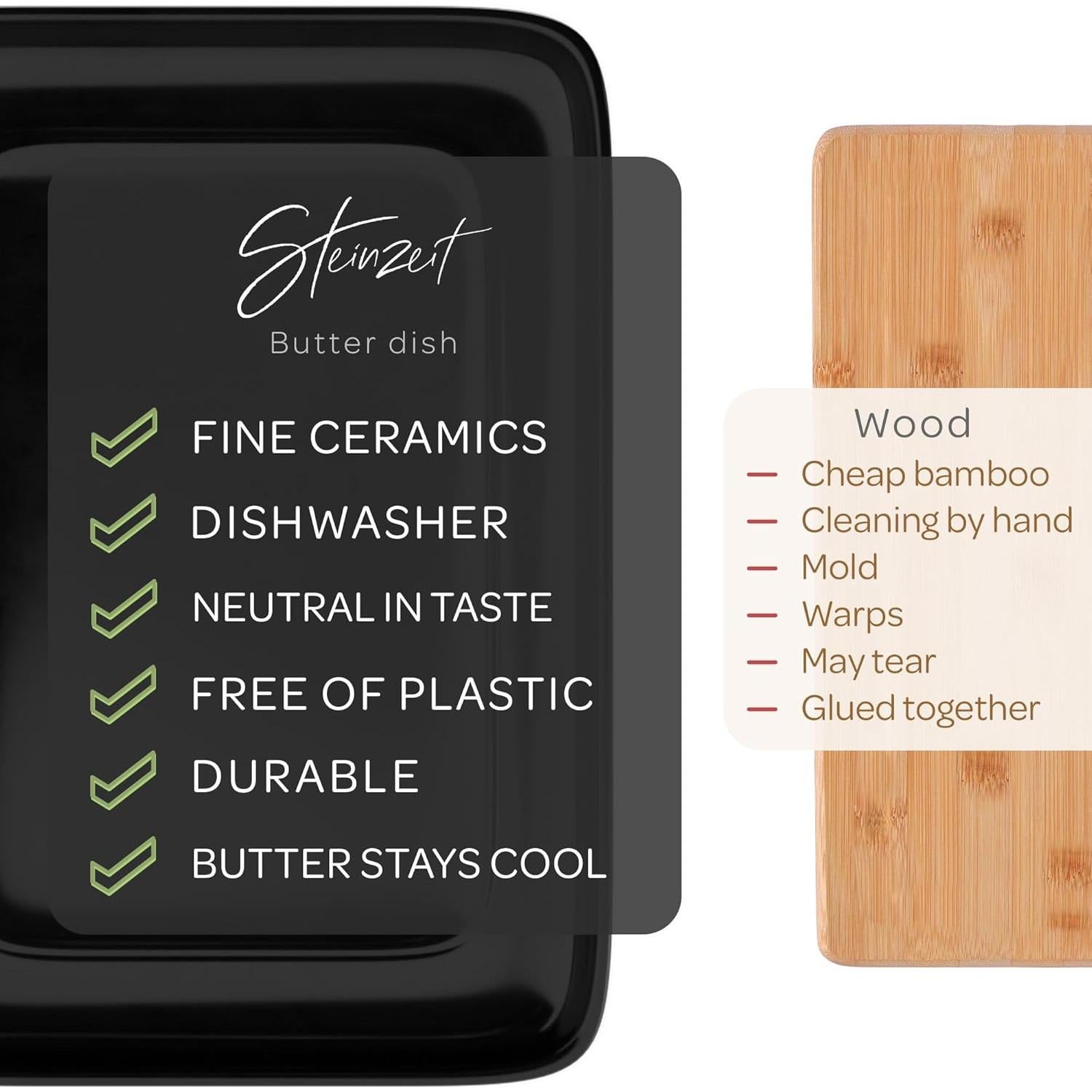 Plato para Mantequilla Steinzeit Cerámica Grande 12.4x17.5cm