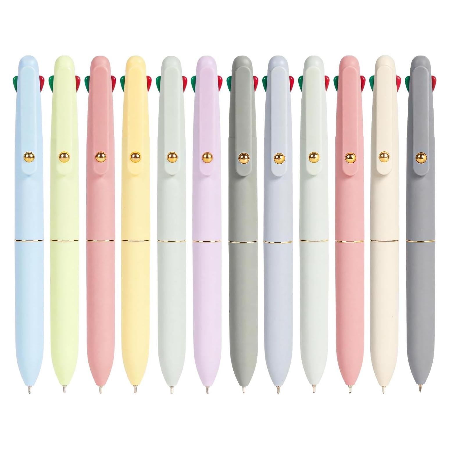 Bolígrafos Multicolor Ddaowanx 4-en-1 0.5mm Suave - 12 Pcs