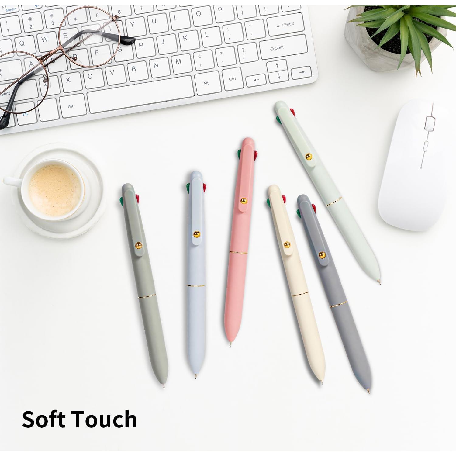 Bolígrafos Multicolor Ddaowanx 4-en-1 0.5mm Suave - 12 Pcs