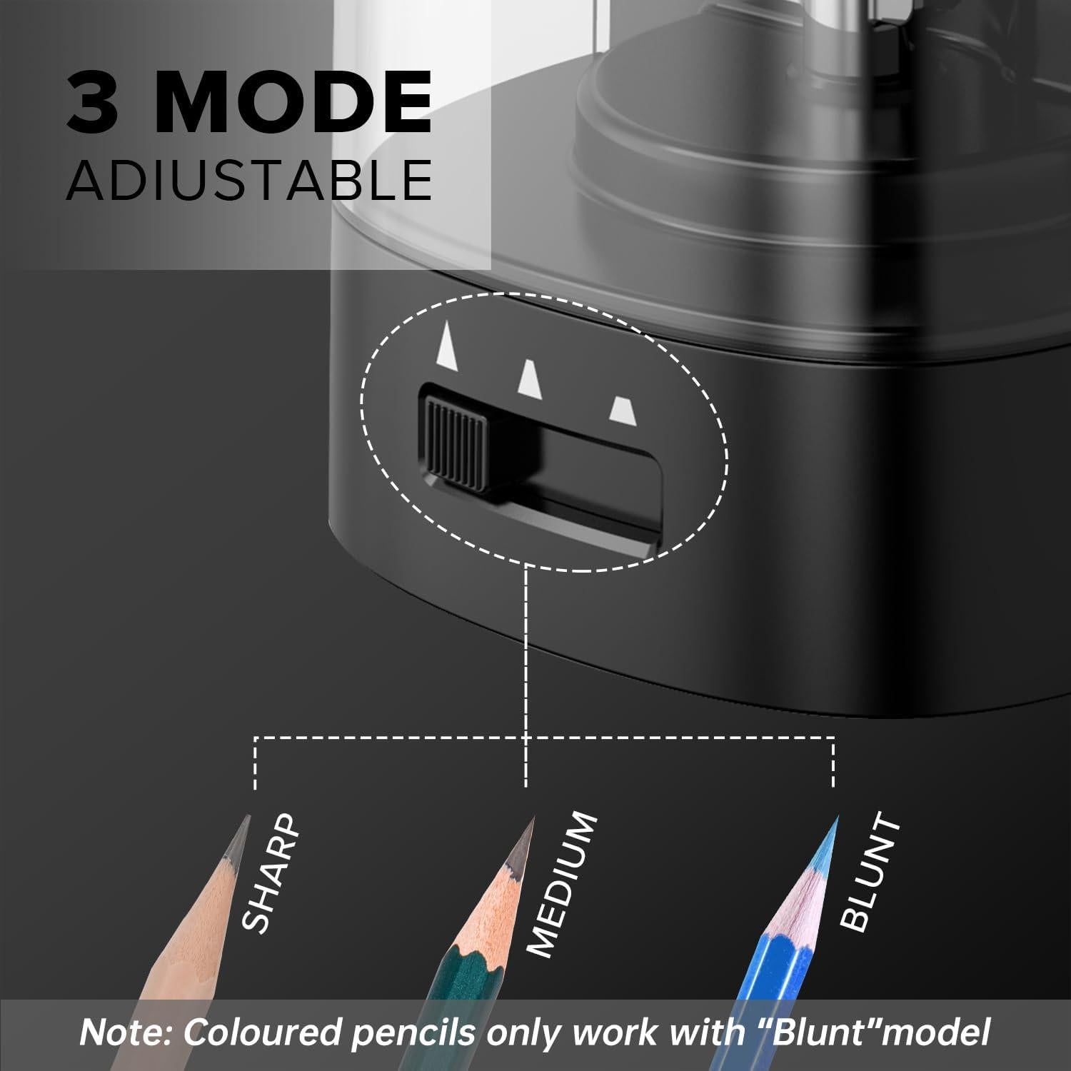 Afilador Eléctrico Deli 68659, USB y Batería, Negro