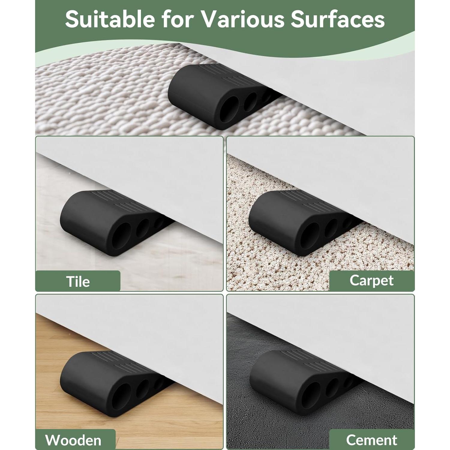 Tope de puerta de goma antideslizante Optish - 1 pieza negra