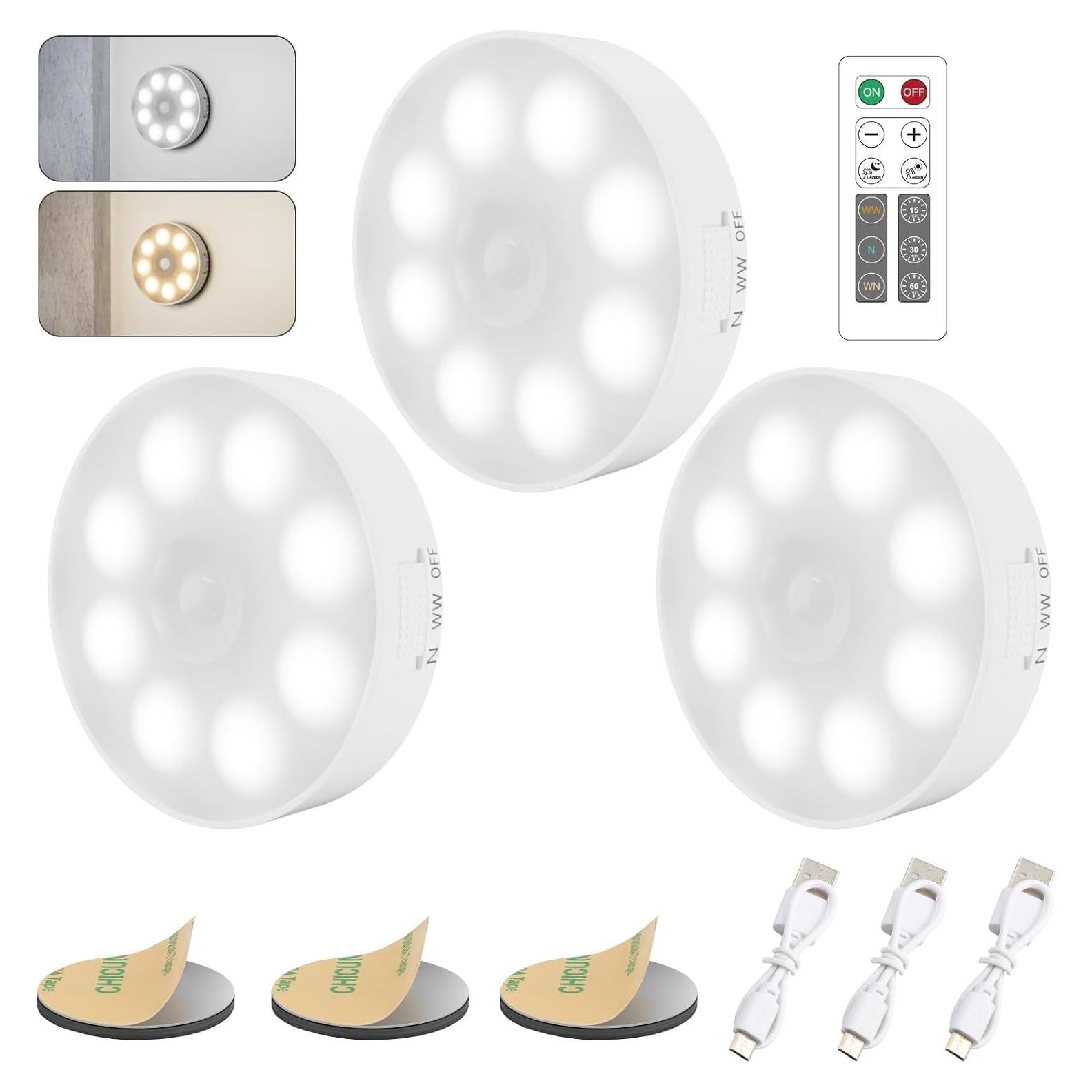 Luces LED Bajo Gabinete Electight, Paquete de 3, Control Remoto