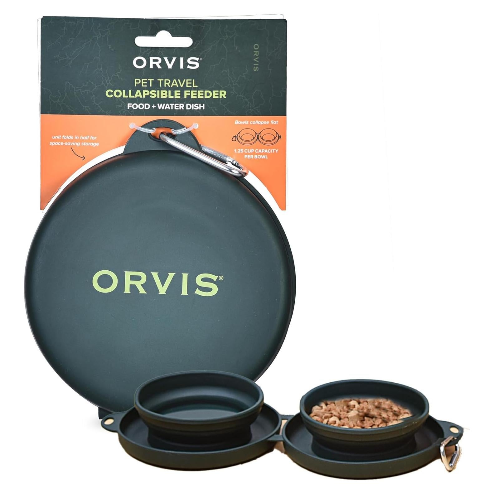 Comedero Plegable para Mascotas Orvis 2-en-1 Silicona Antideslizante