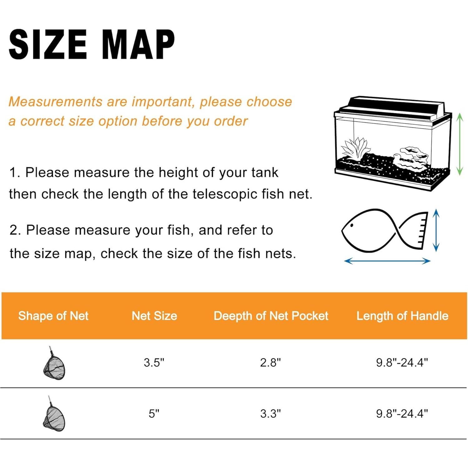 Red de Acuario Telescópica Timwaygo 8.89 cm Mango Extensible