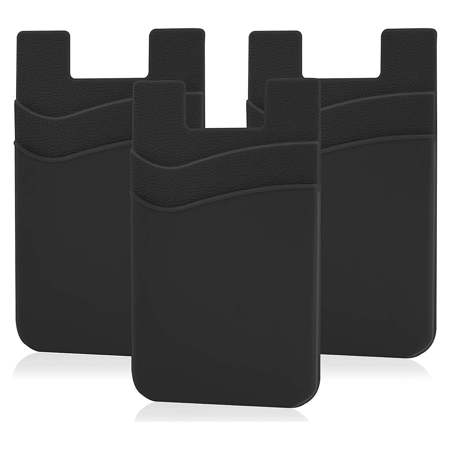 Billetera Adhesiva para Teléfono Senose, Doble Bolsillo, Negro