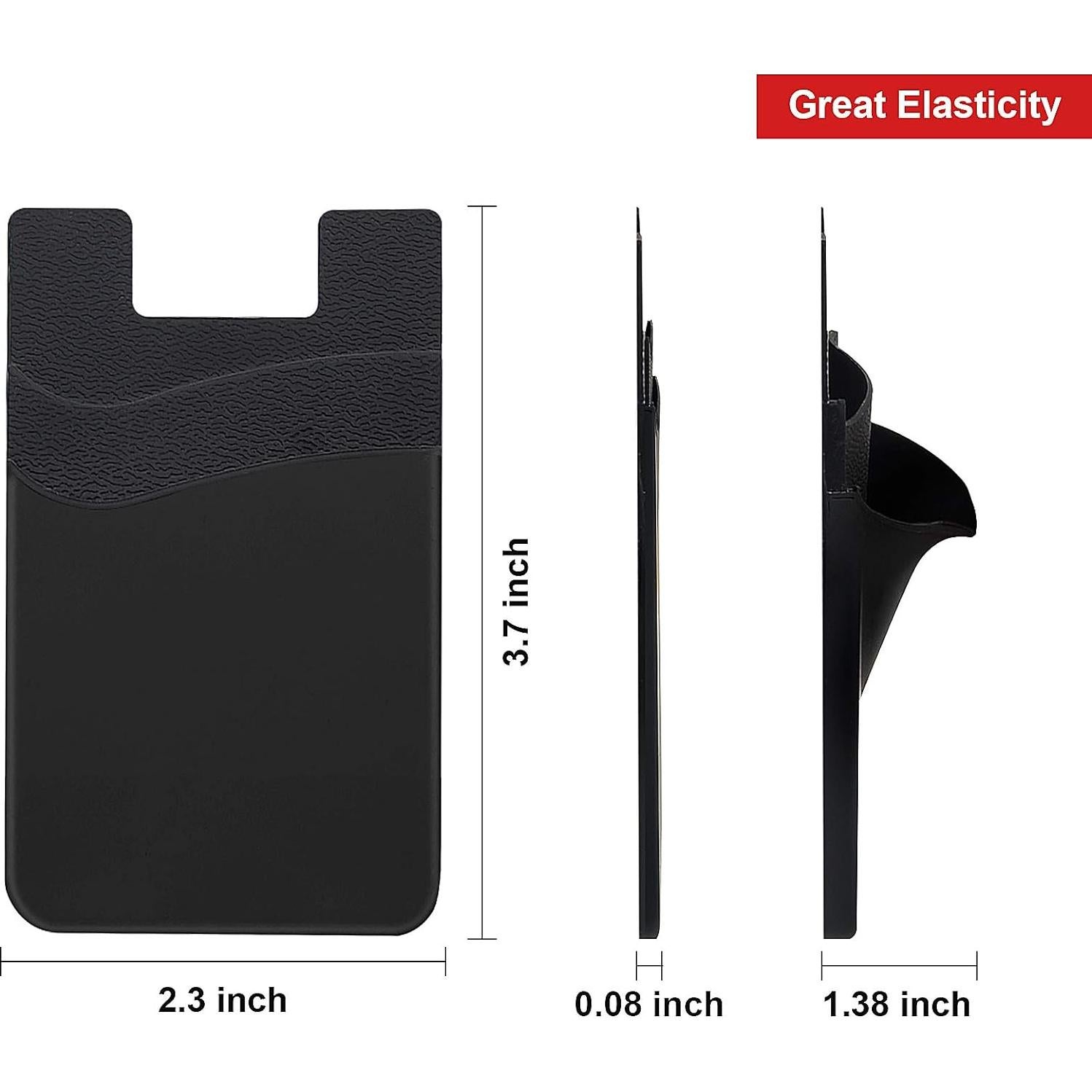 Billetera Adhesiva para Teléfono Senose, Doble Bolsillo, Negro