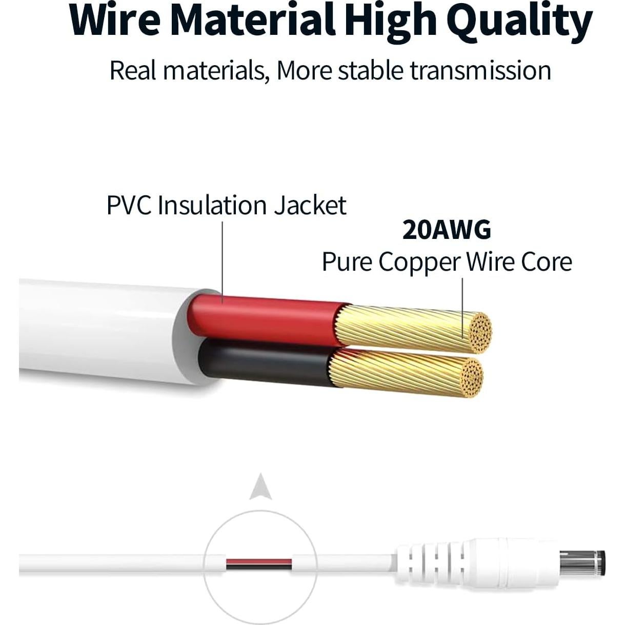 Cable de Extensión Tonton 15W 3,05m para Echo Dot y Fire TV