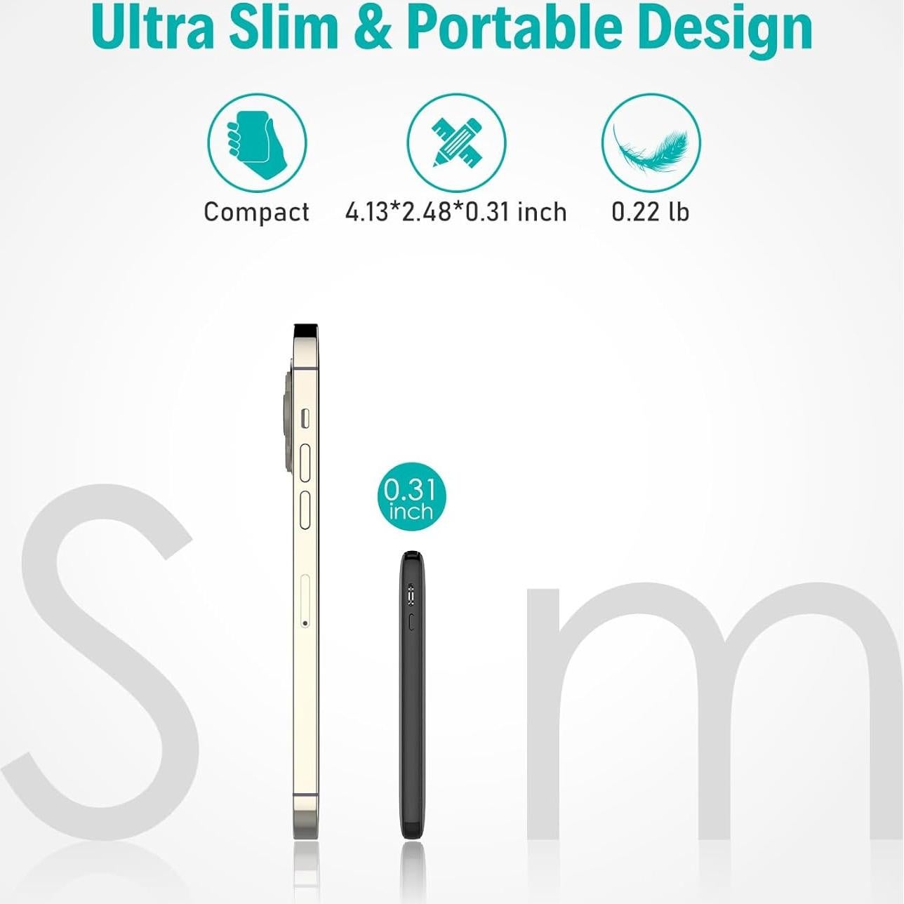 Banco de Poder Sethruki 6000mAh Carga Rápida 20W Negro