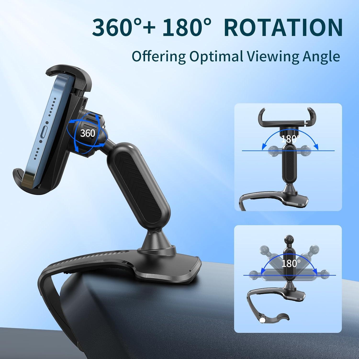 Soporte para Teléfono Móvil NADRQQE para Coche Negro 360°