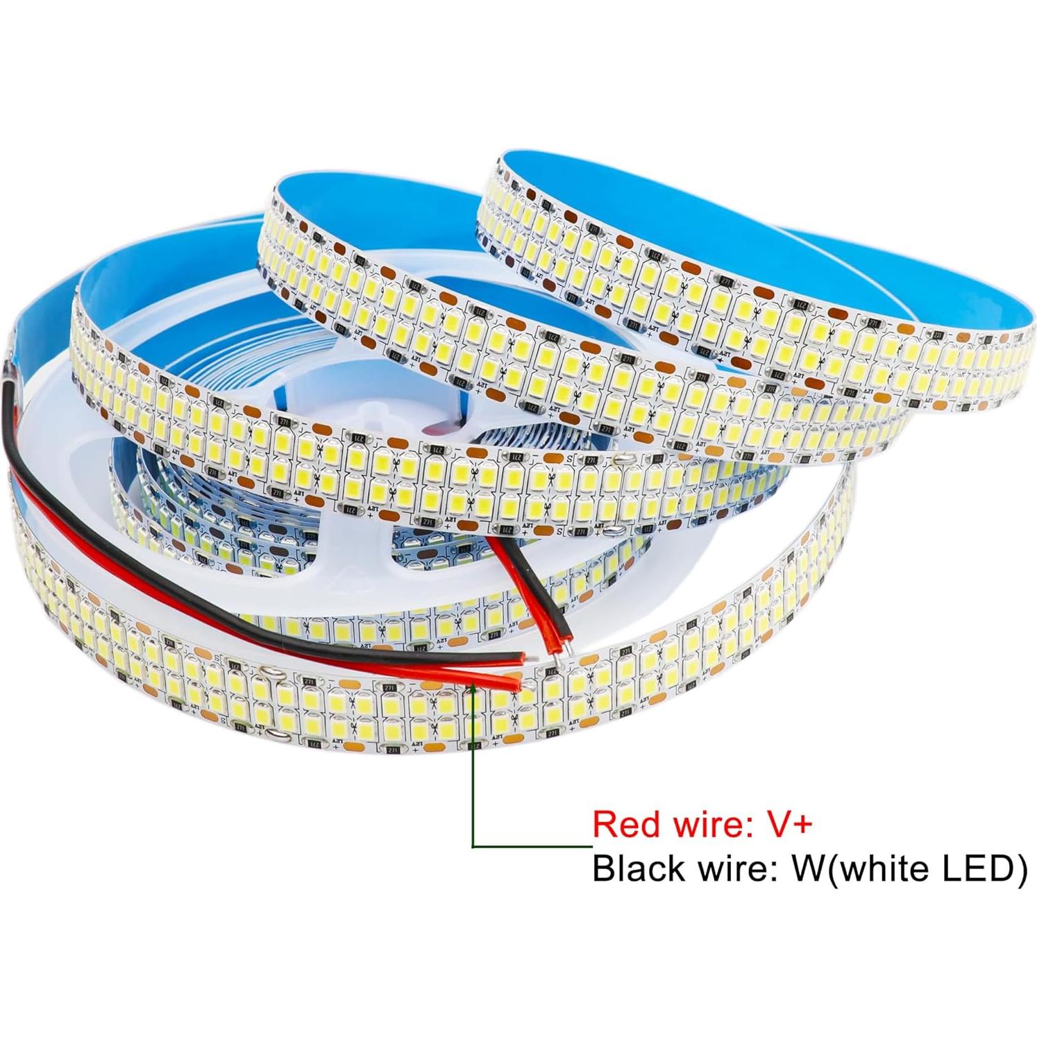Tira LED 5m Frío Blanco 6500K SMD 2835 2400 LEDs DC 12V