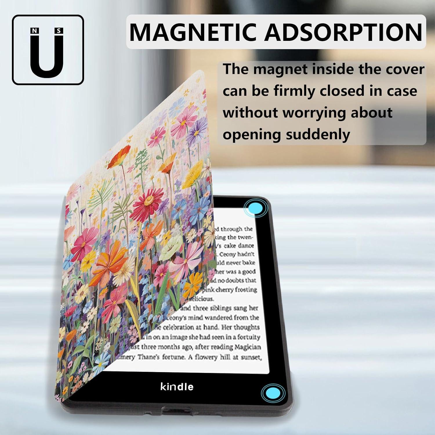 Funda MOROCK para Kindle Paperwhite 11ª Gen 2021, Flores