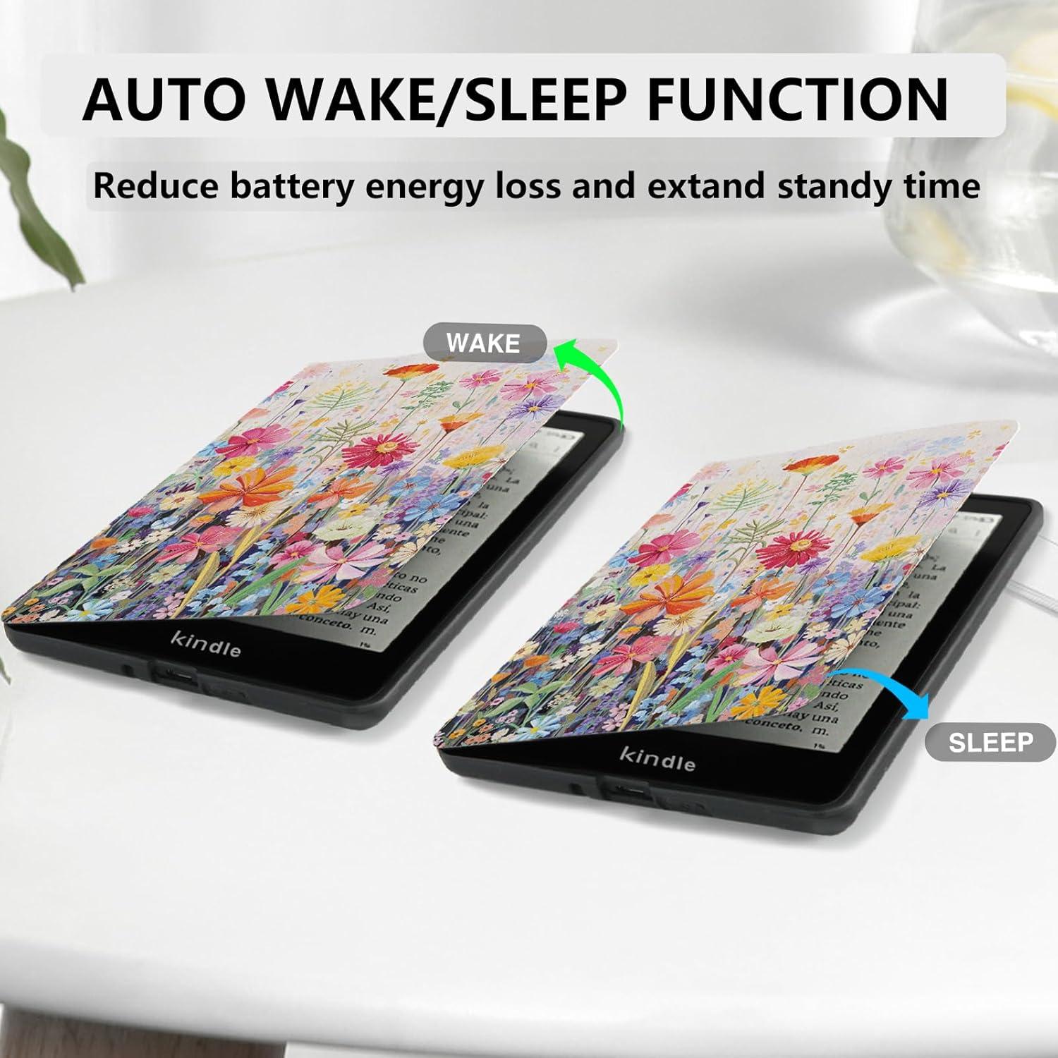 Funda MOROCK para Kindle Paperwhite 11ª Gen 2021, Flores