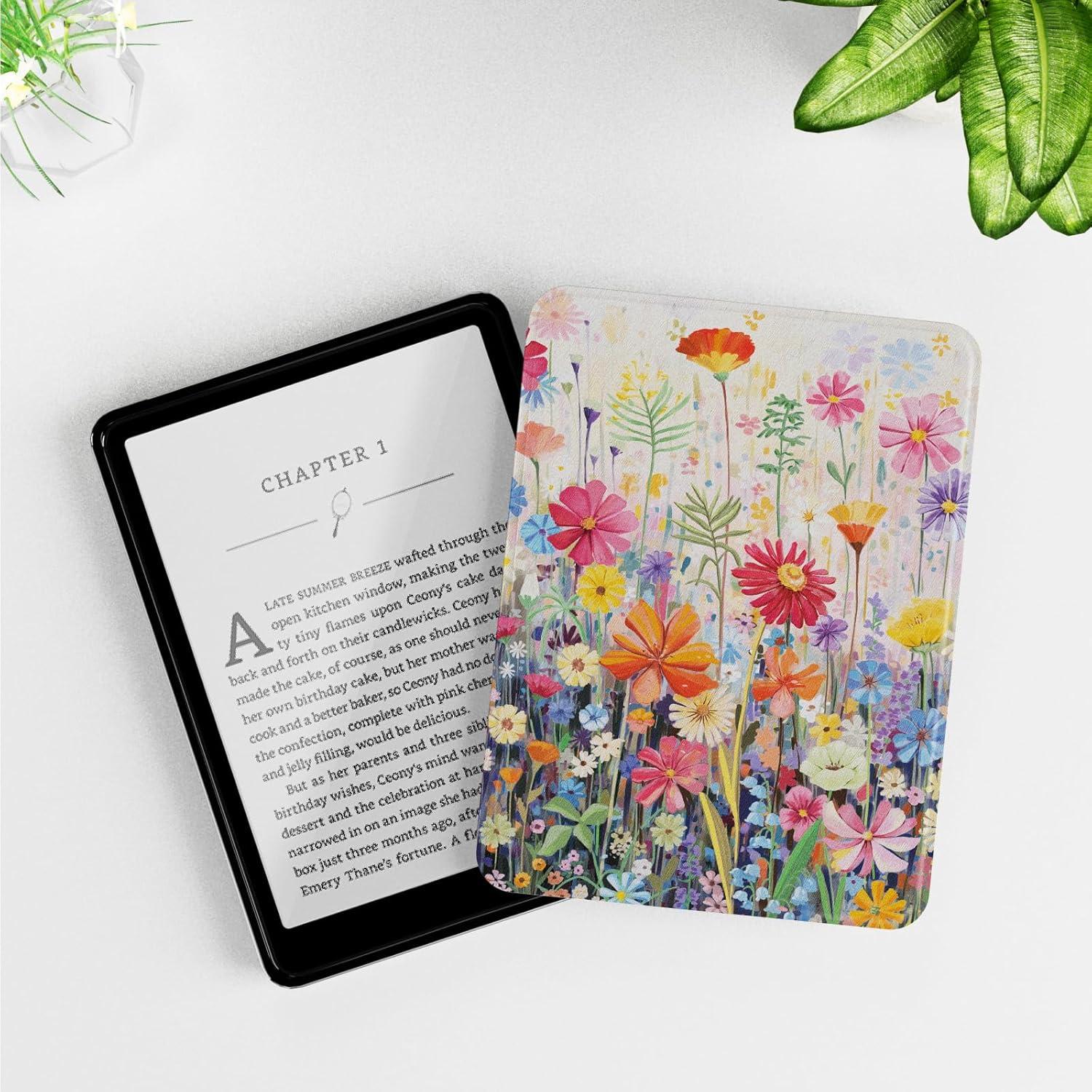 Funda MOROCK para Kindle Paperwhite 11ª Gen 2021, Flores