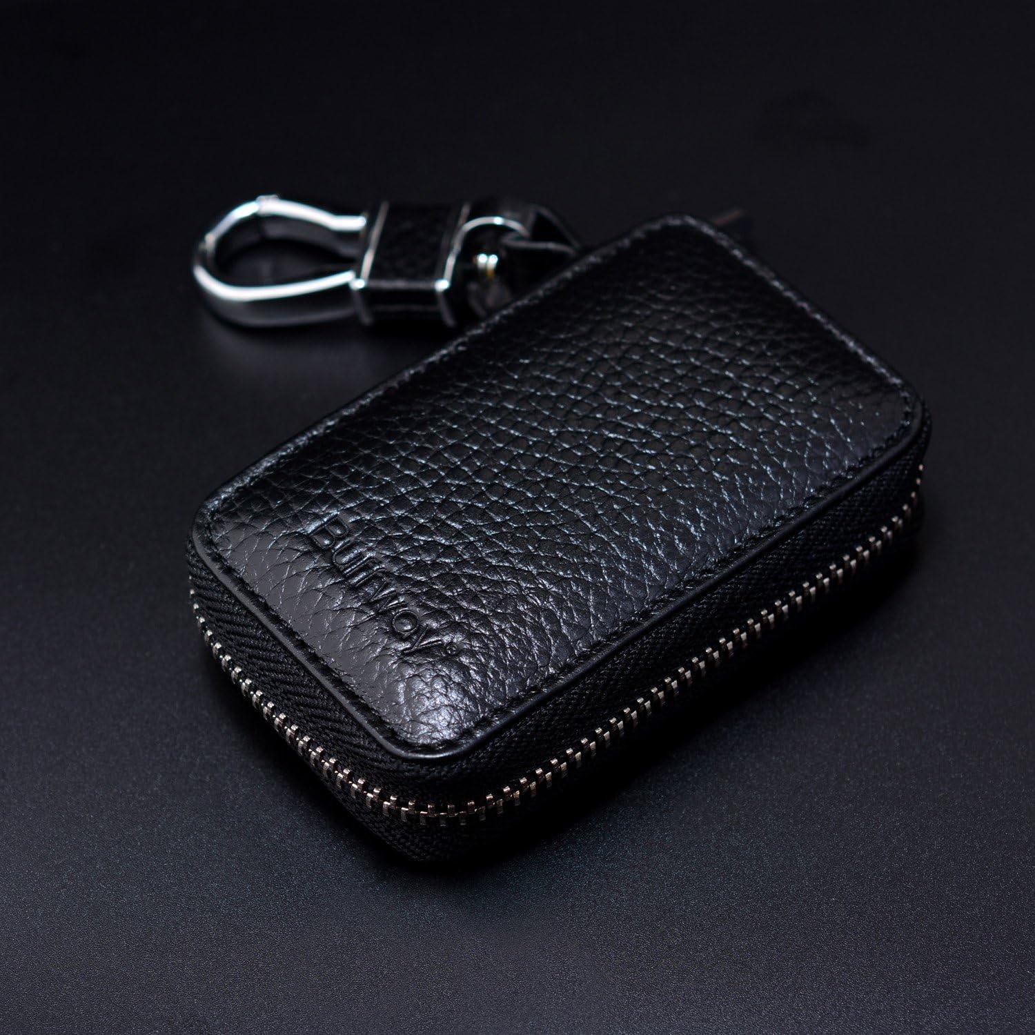 Funda de Llave de Coche Buffway de Cuero Genuino - Negro