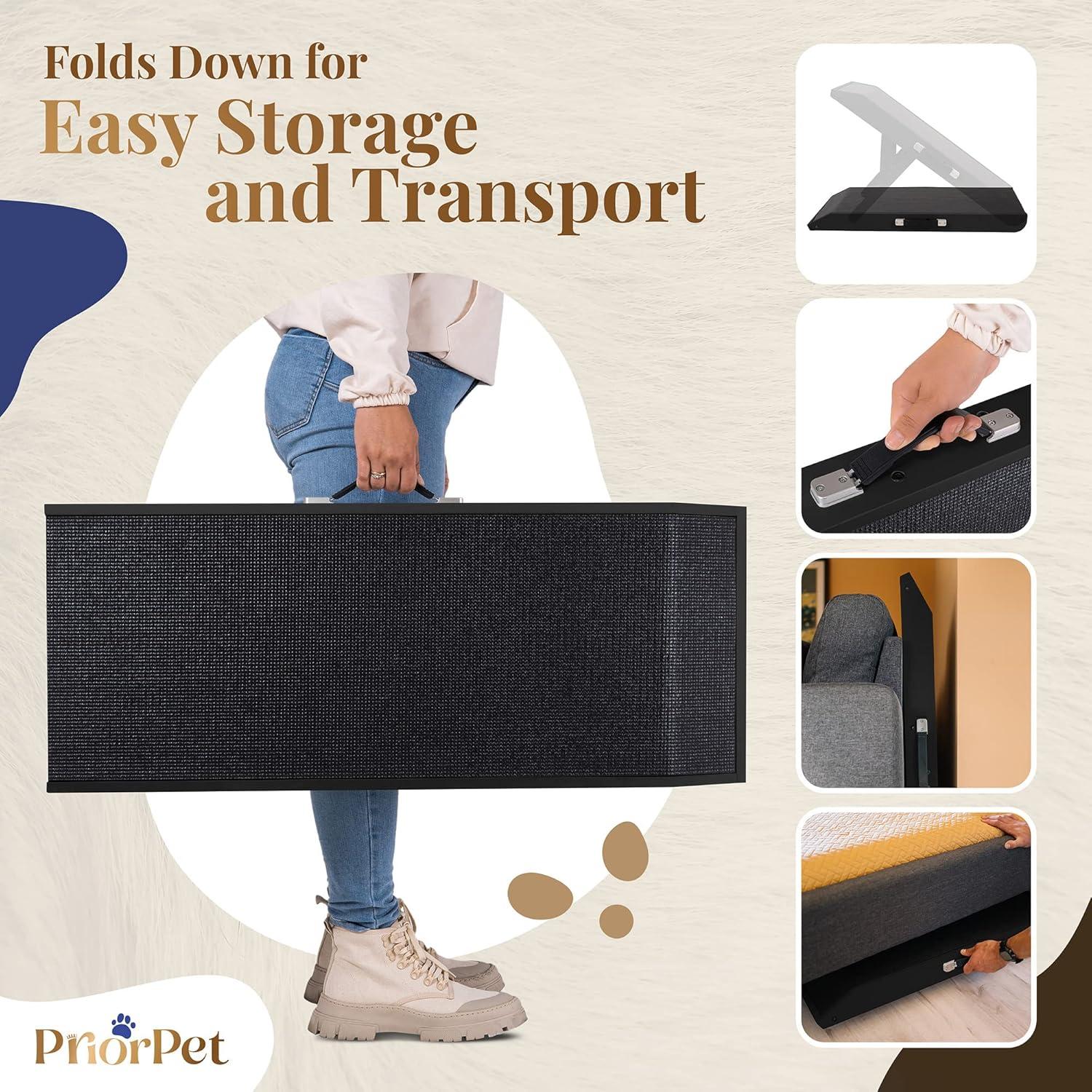 Rampa para perros PRIORPET - Antideslizante, 90kg, 5 colores