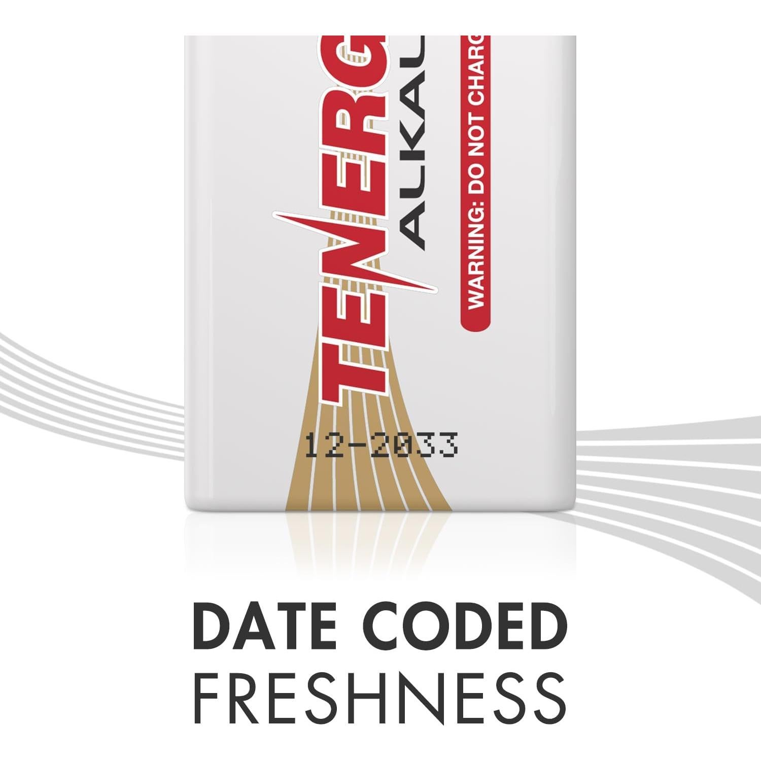 Batería Alcalina Tenergy 9V Paquete de 6 para Detectores