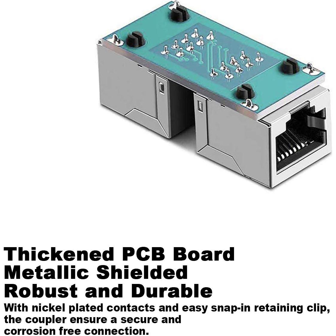 Acoplador RJ45 Ethernet Laboen 2 Paquete Negro Cat5e/Cat6/Cat7