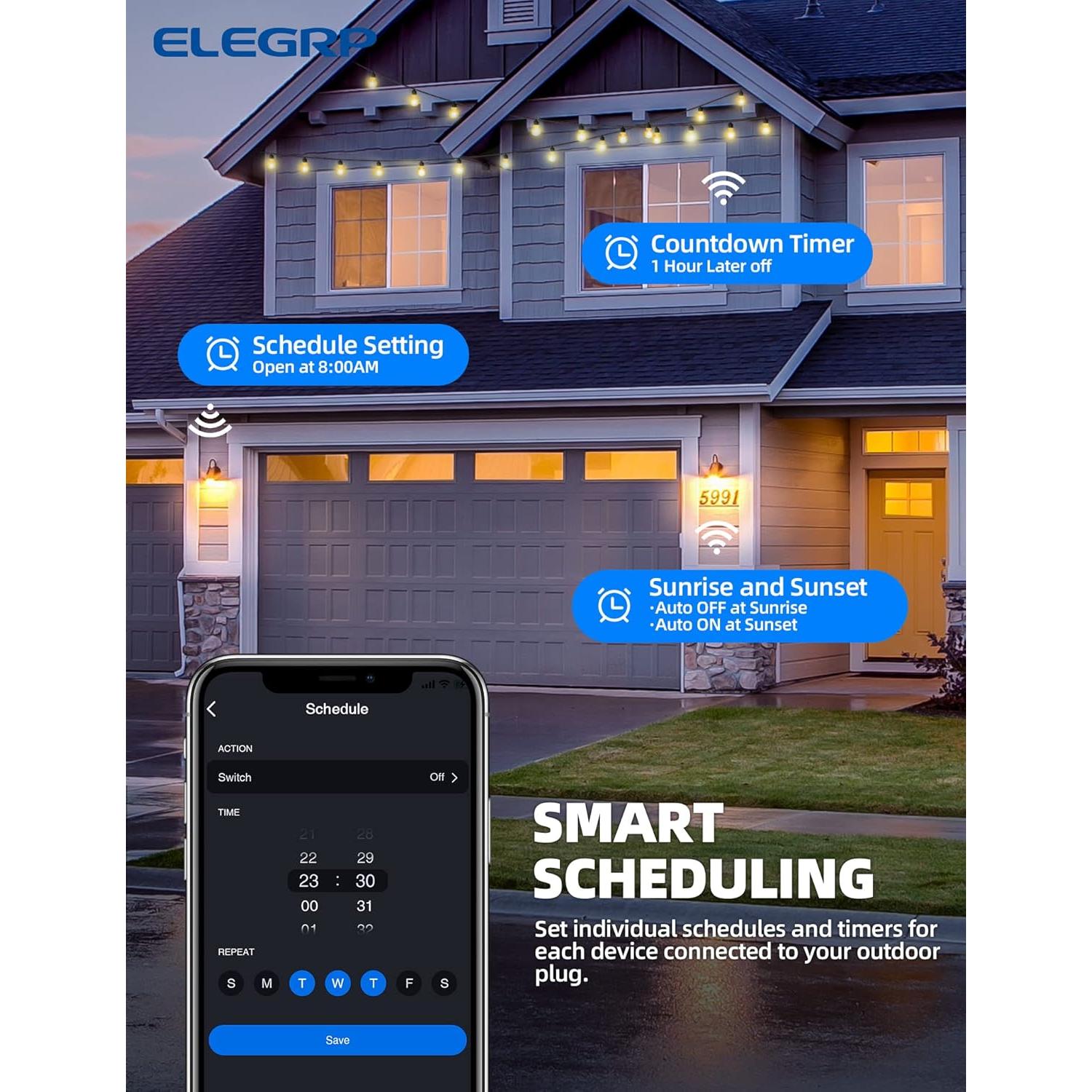 Enchufe Regulador Inteligente ELEGRP PQR11 IP66 para Exterior