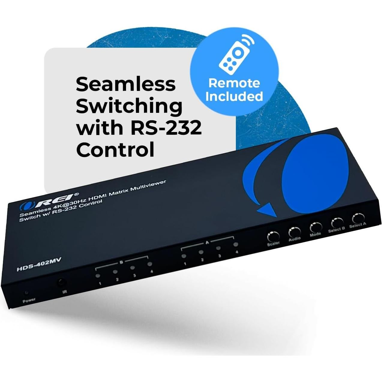 Conmutador HDMI 4 en 2 OREI HDS-402MV 4K PIP Control Remoto