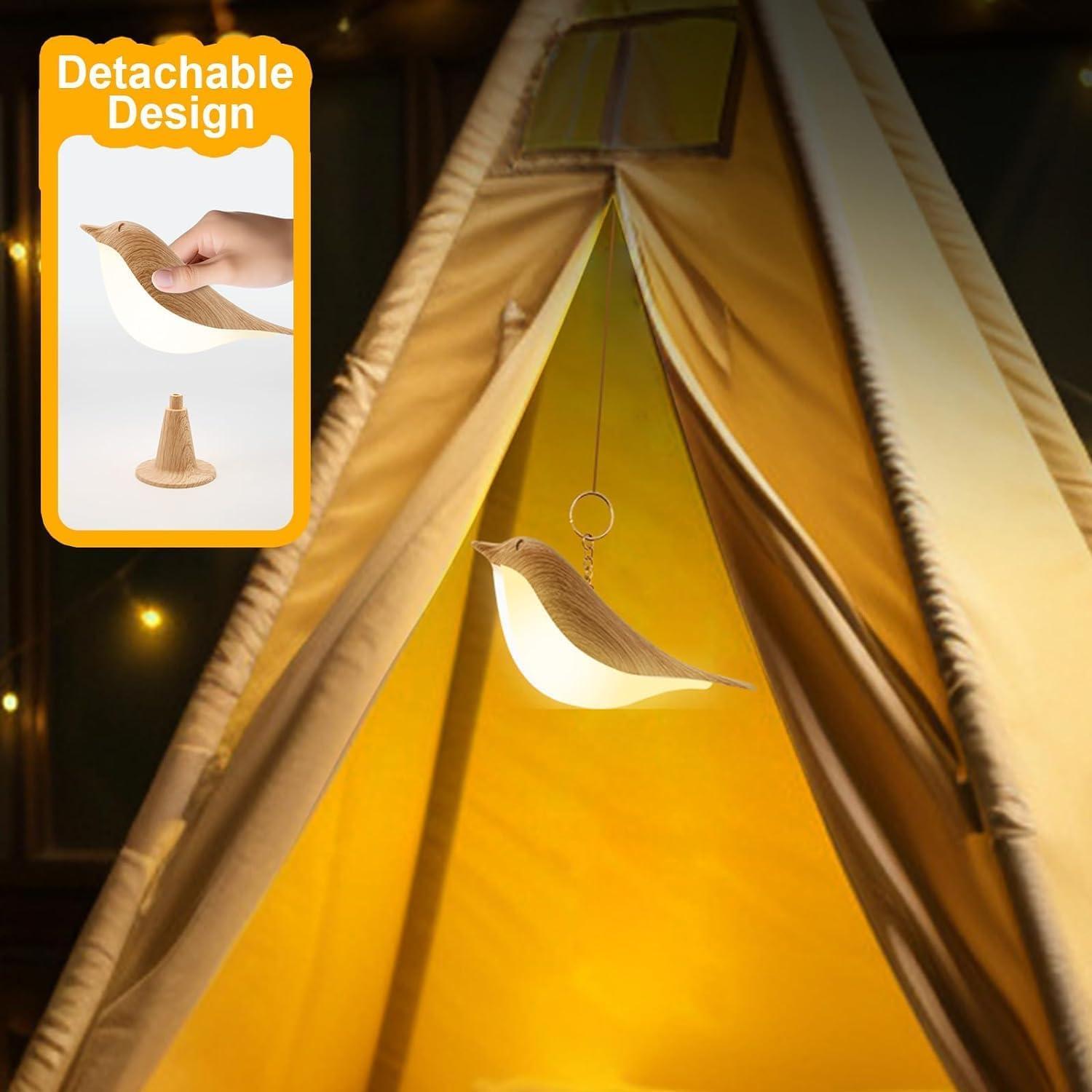 Combo 2 Lámparas de Mesa Deogos Tono Madera Recargables