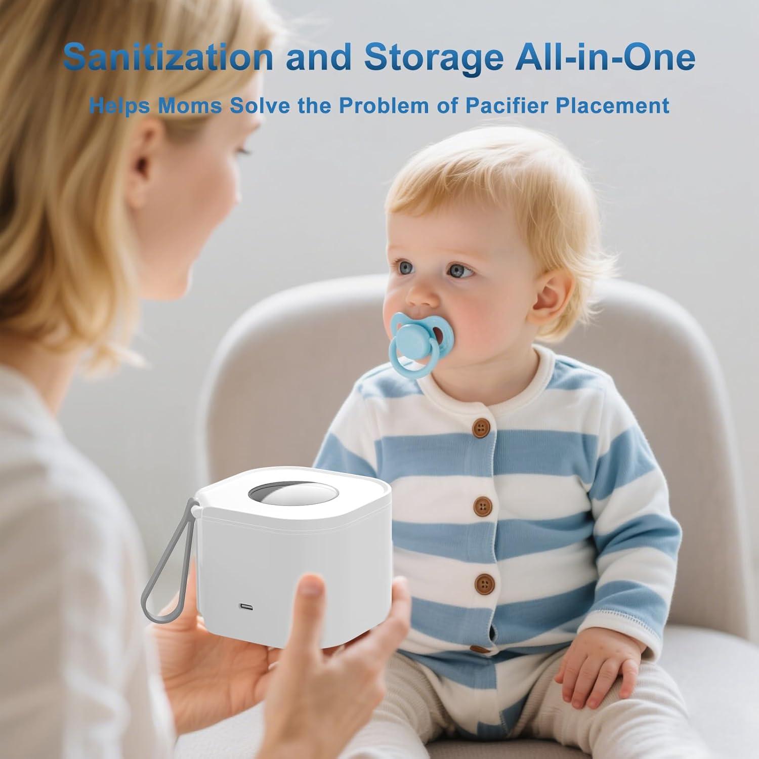 Desinfectador de Chupetes Portátil Zyntieu UV-C Blanco Cuadrado