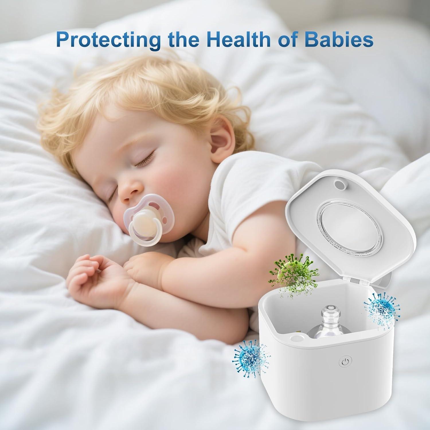 Desinfectador de Chupetes Portátil Zyntieu UV-C Blanco Cuadrado