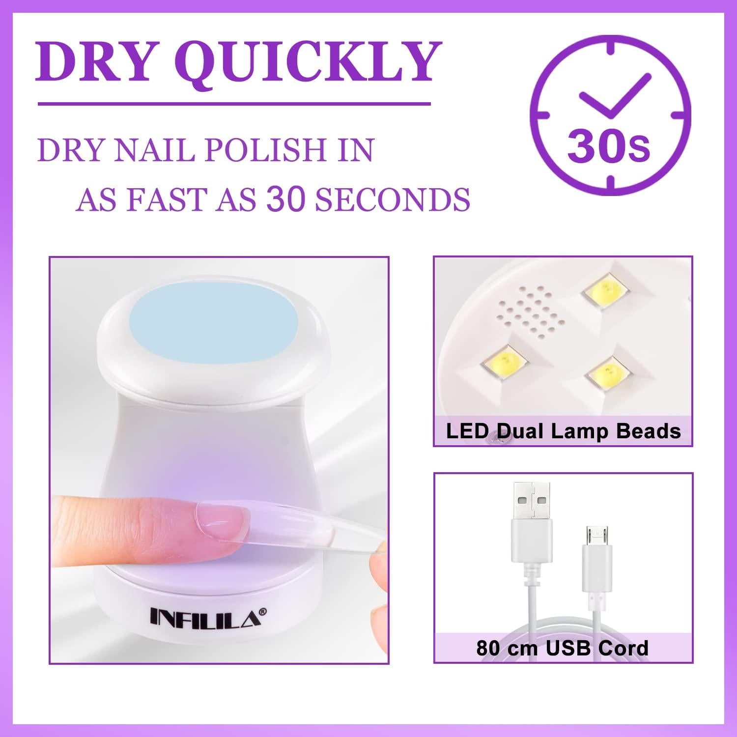 Lámpara UV Mini NXJ INFILILA 16W Secado Rápido USB Azul