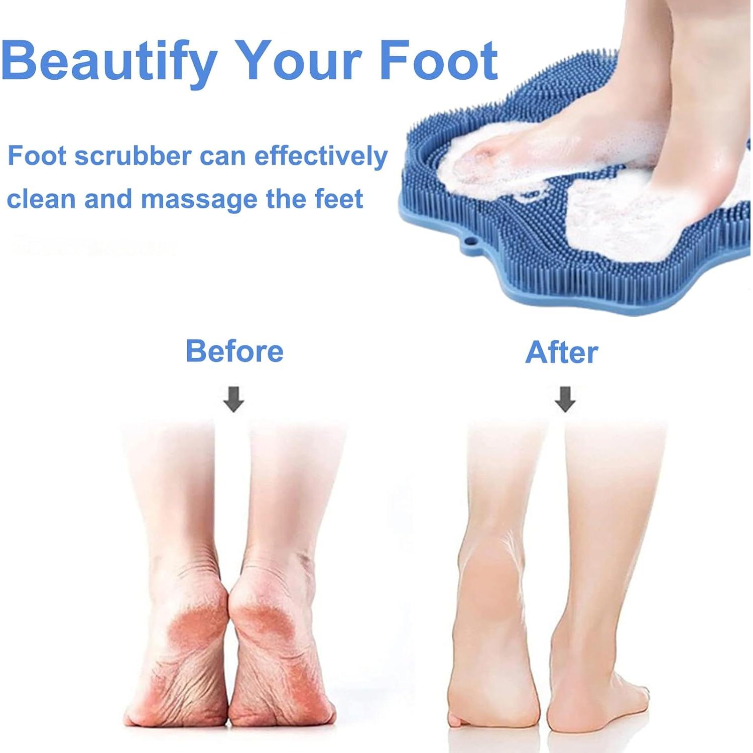 Esfregador de pies y espalda Easkite con ventosas - Azul