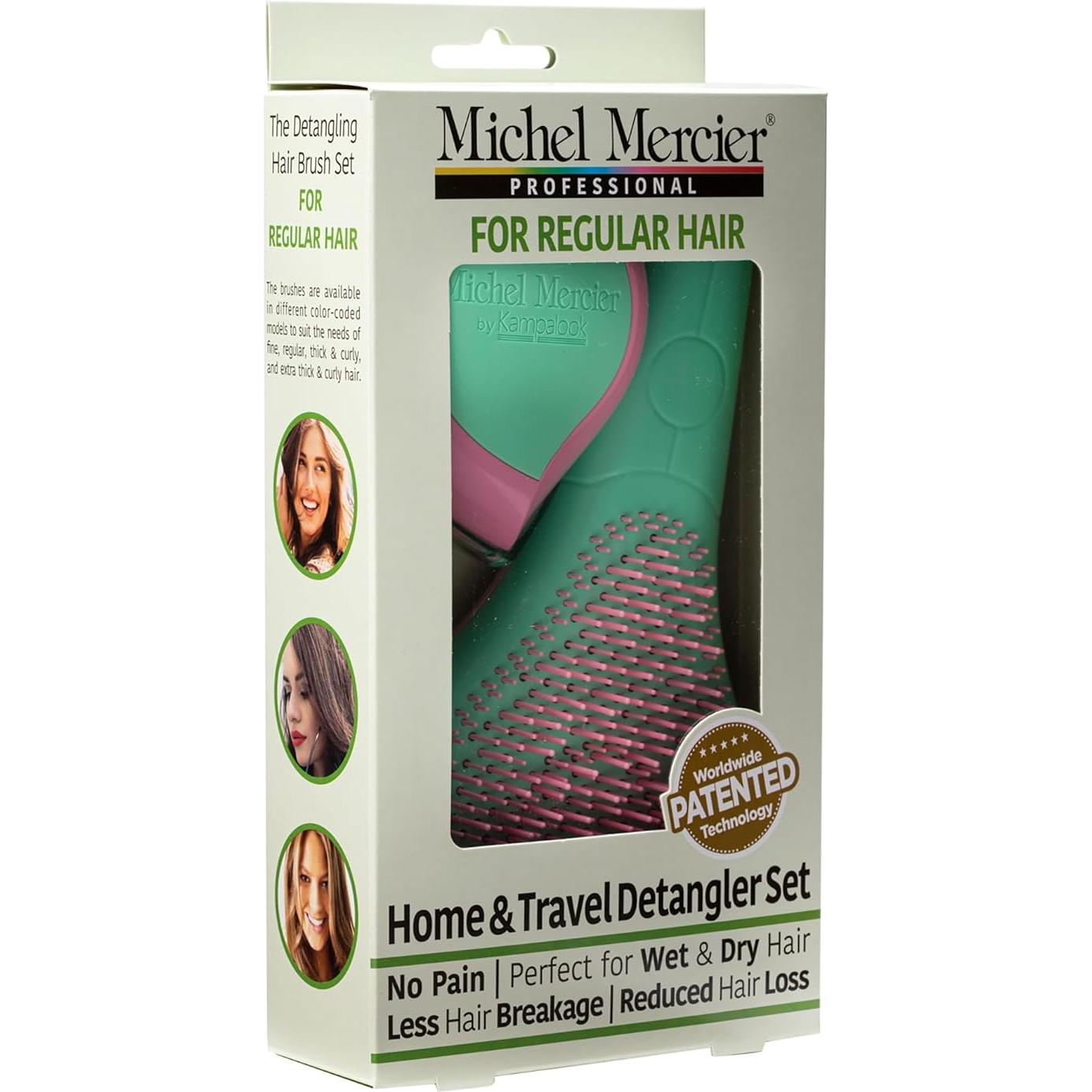 Set de Cepillos Desenredadores Michel Mercier - 2 Piezas, Cabello Regular